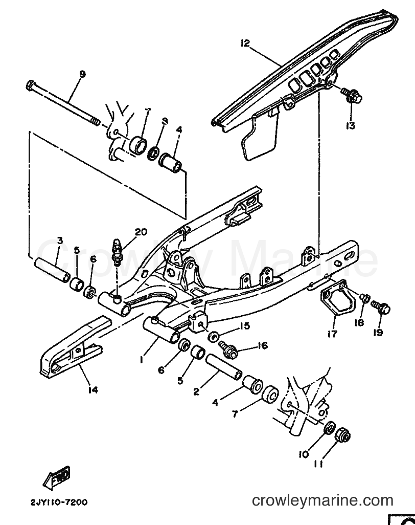 1992 Dirt Bike TW200E - TW200E (3AWD) [010] - REAR ARM