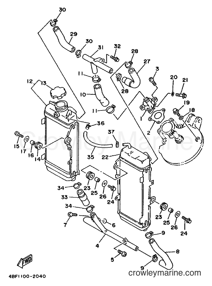 Yamaha Motors WR200R (4BF1) [010] - RADIATOR & HOSE