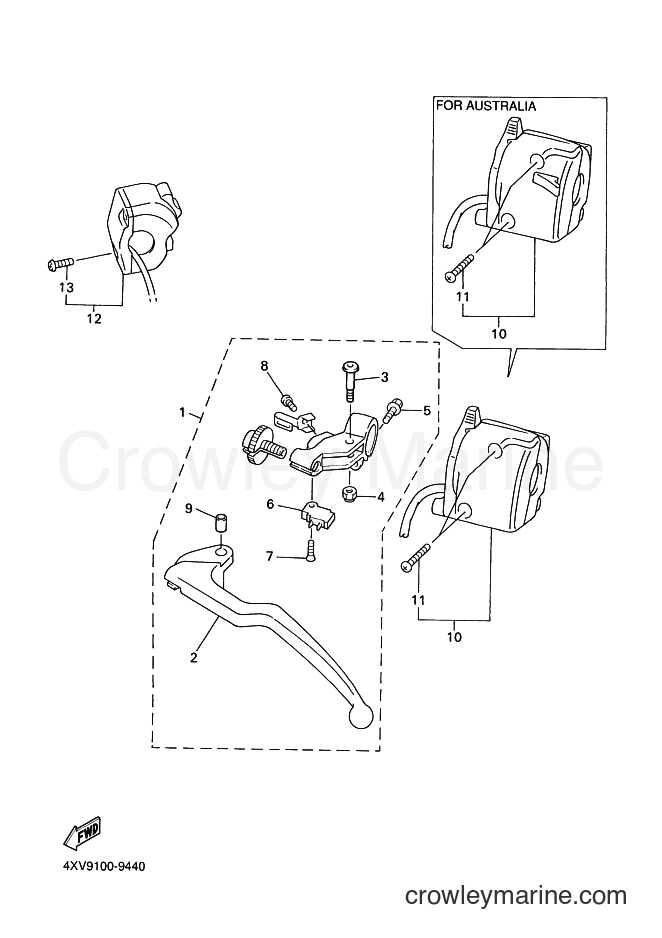 2000 Sport Bike YZF-R1 - YZF-R1 (5JJ6) [010] - HANDLE SWITCH & LEVER