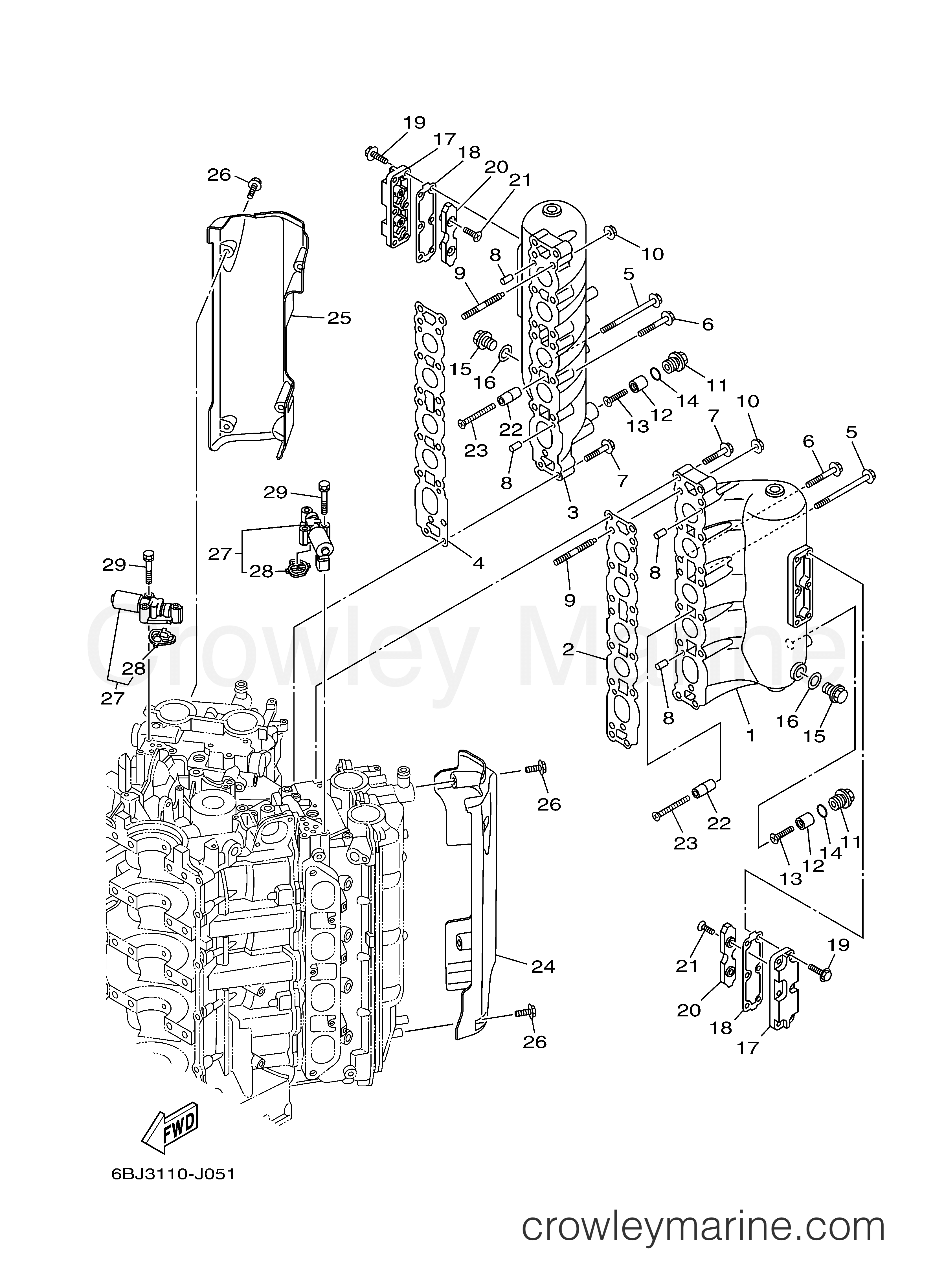 Yamaha Motors F350UCA - CYLINDER CRANKCASE 3