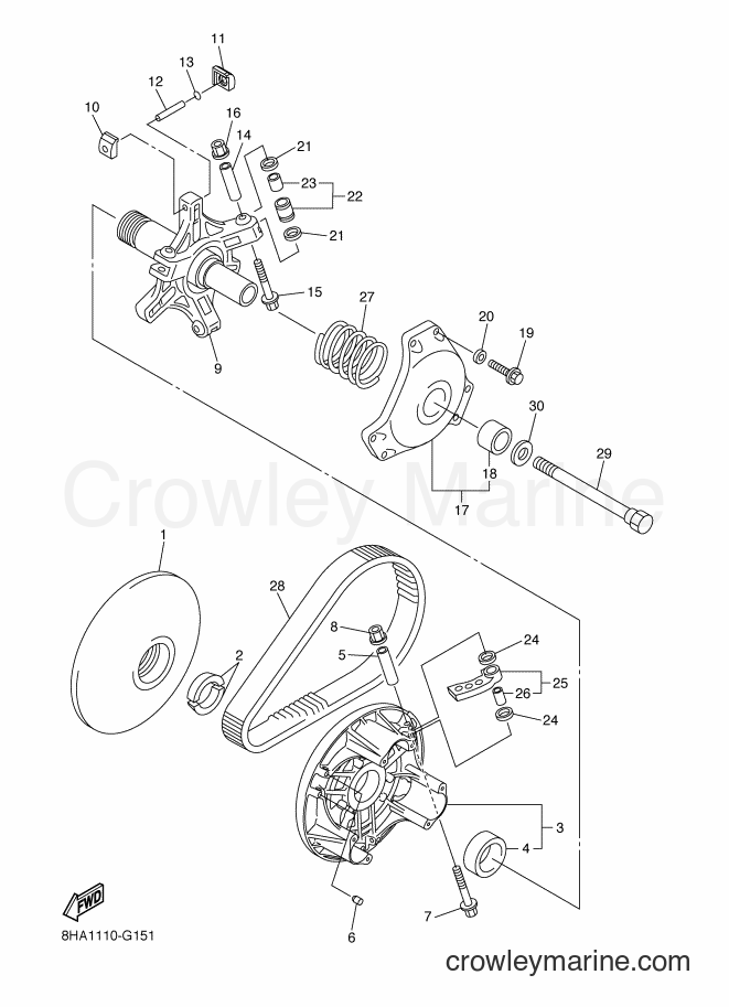 2011 Snowmobile RFX10RMS2 - RFX10RMS2 (8HU2) [020] - PRIMARY SHEAVE