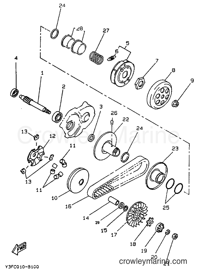 1995 Scooter CW50 - CW50 (4BX6) [999] - CLUTCH