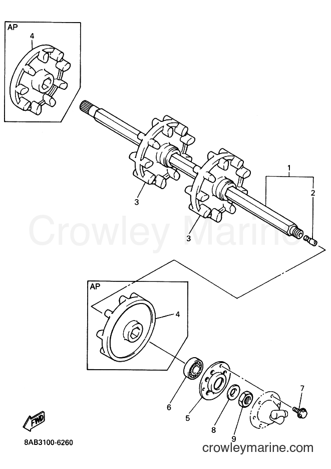 1996 Snowmobile VX500 - VX500 (8AB3) [030] - TRACK DRIVE 1