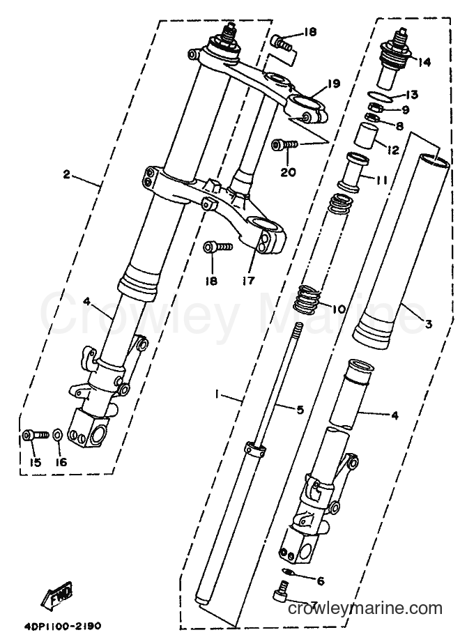 1992 Street Bike TZ250 - TZ250 (4DP1) [999] - FRONT FORK