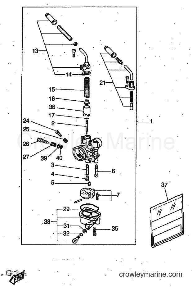 1997 Scooter YQ50 - YQ50 (5DR1) [999] - CARBURETOR