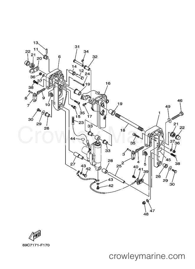 Yamaha Motors T9.9PLRF (69C7) [040] - BRACKET 1