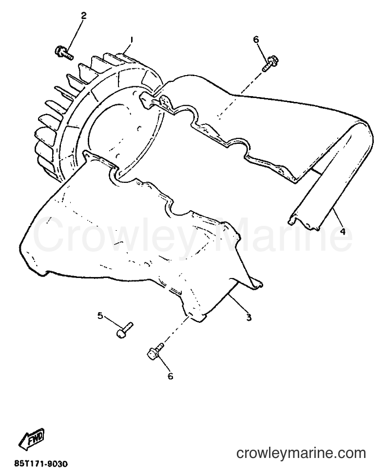 1990 Snowmobile ET400TP - ET400TP (87W1) [010] - AIR SHROUD & FAN
