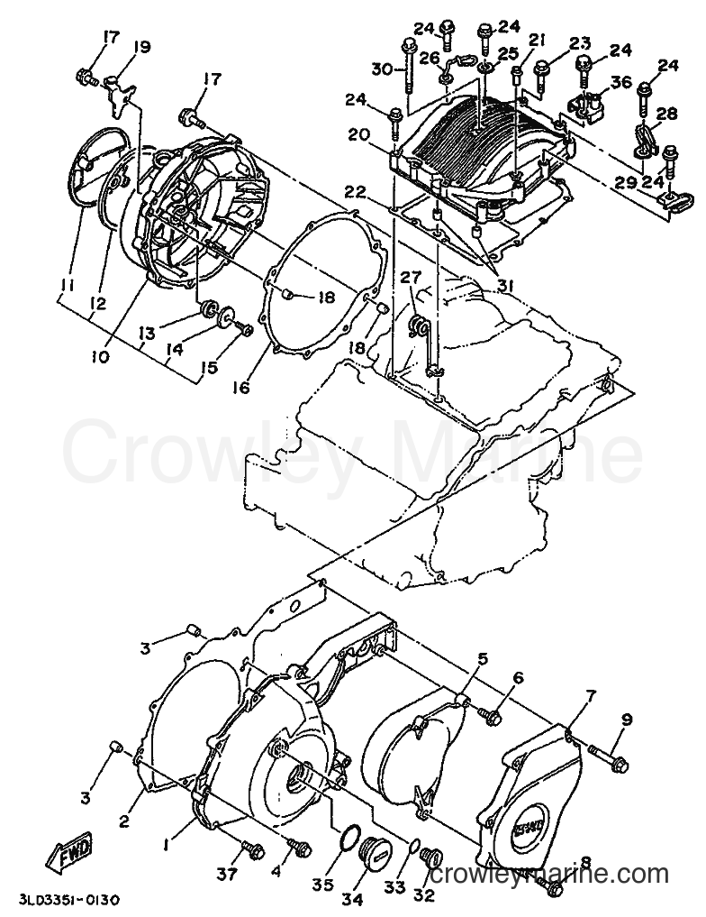 Yamaha Motors XTZ750 (3SC7) [999] - CRANKCASE COVER 1