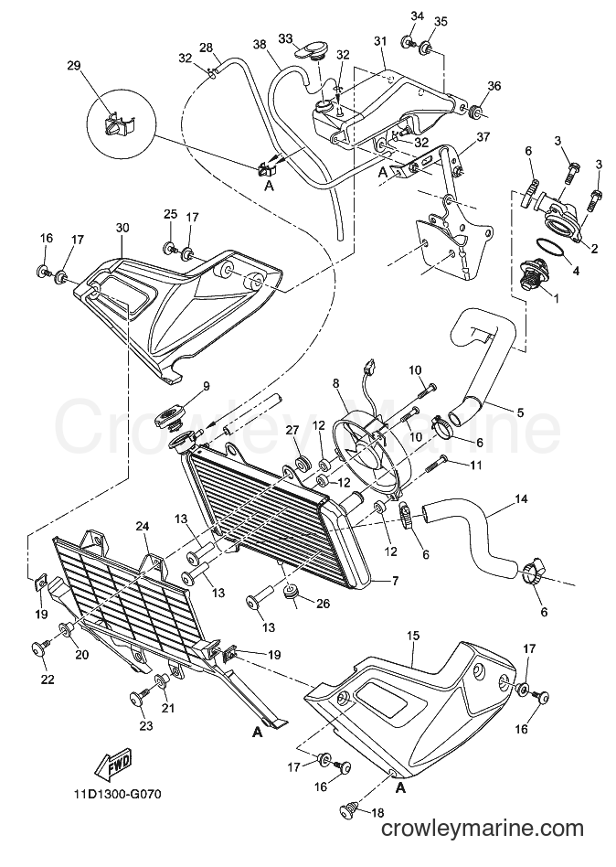 2010 Dirt Bike XT660Z - XT660Z (11D4) [010] - RADIATOR & HOSE