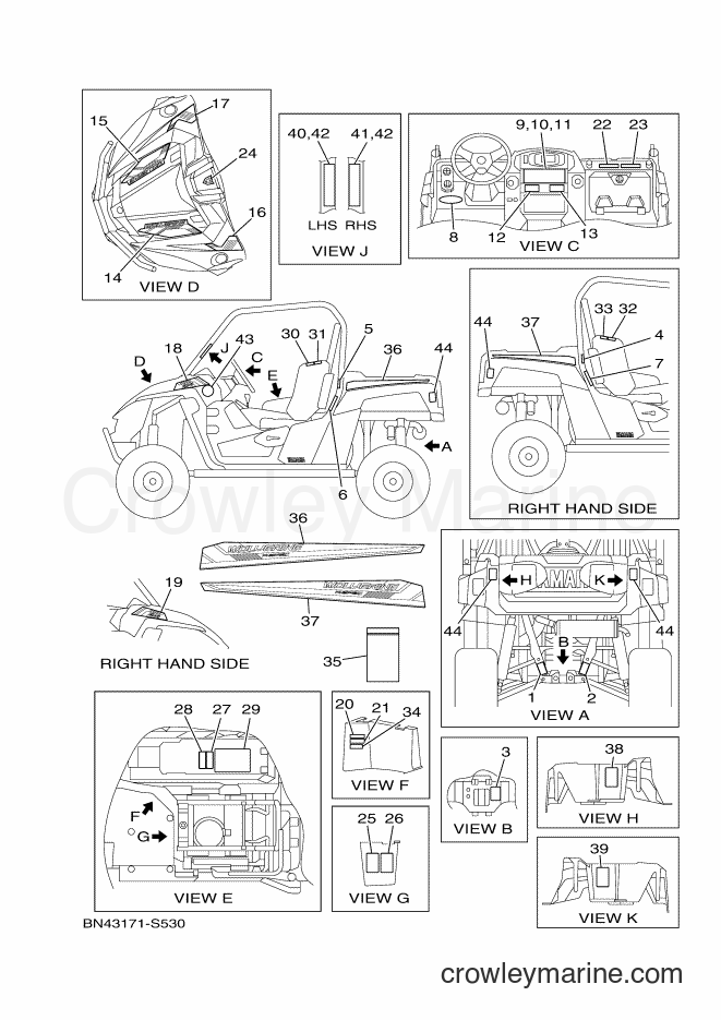 2017 ATV YXE700E - YXE700E (BN43) [010] - EMBLEM & LABEL 1