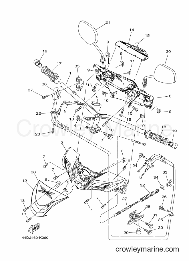 Yamaha Motors AL125C (44D2) [010] - STEERING HANDLE & CABLE