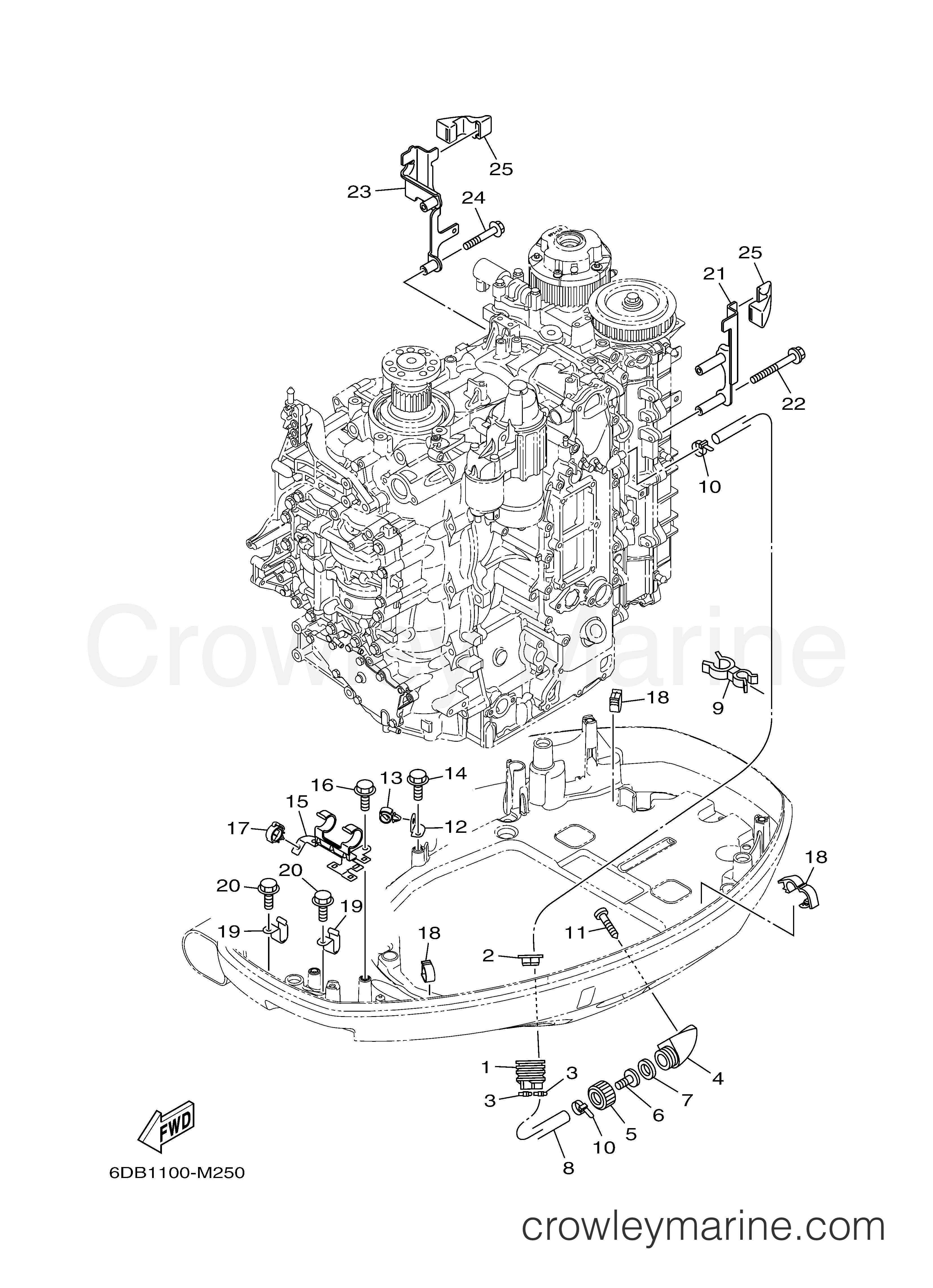 Yamaha Motors LF200XB - BOTTOM COWLING 3