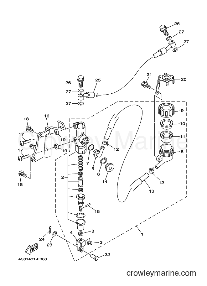 2007 Dirt Bike JT135 - JT135 (4S32) [010] - REAR MASTER CYLINDER