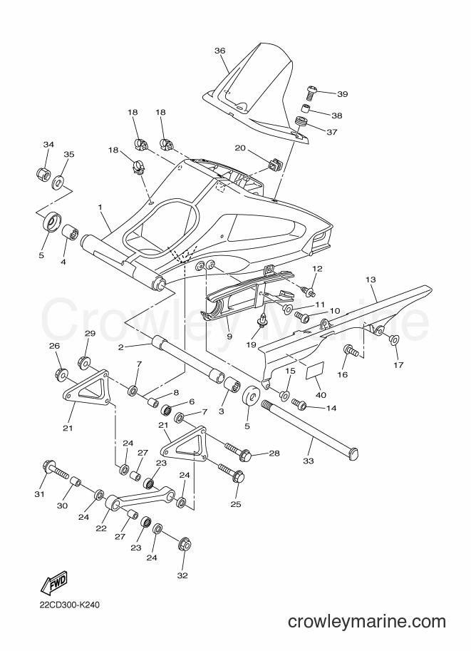 2012 Street Bike FZ1-SA - FZ1-SA (5D0F) [030] - REAR ARM