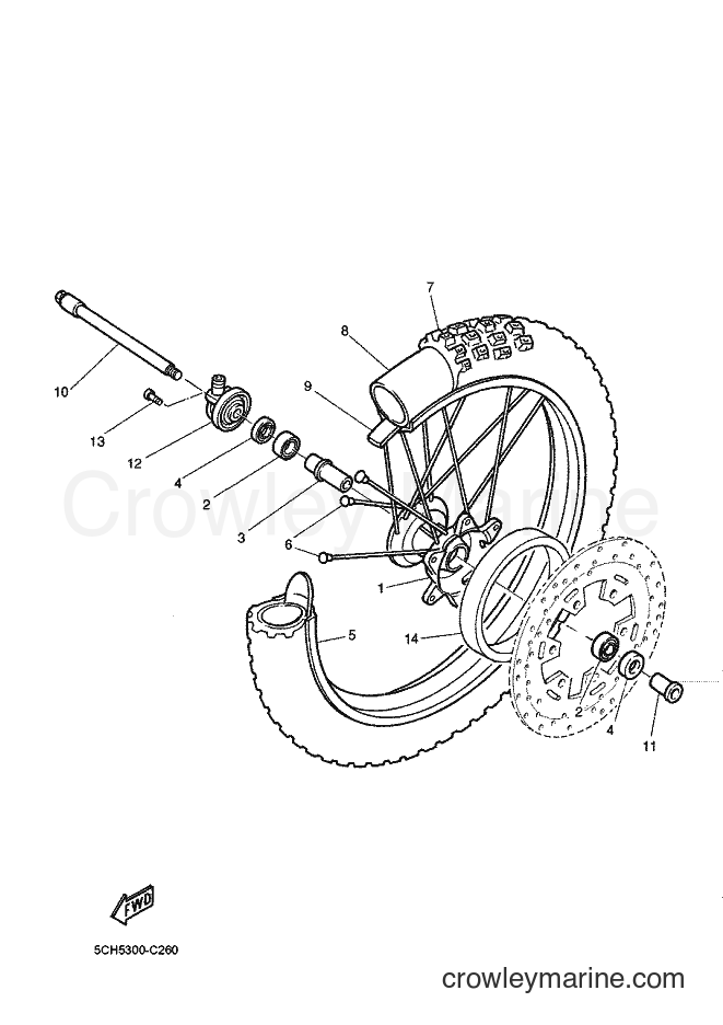 2004 Dirt Bike TT600RE - TT600RE (5CH5) [020] - FRONT WHEEL