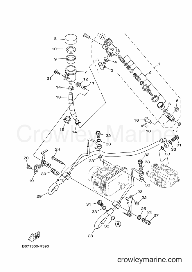 2016 Street Bike MTN1000 - MTN1000 (B671) [010] - REAR MASTER CYLINDER