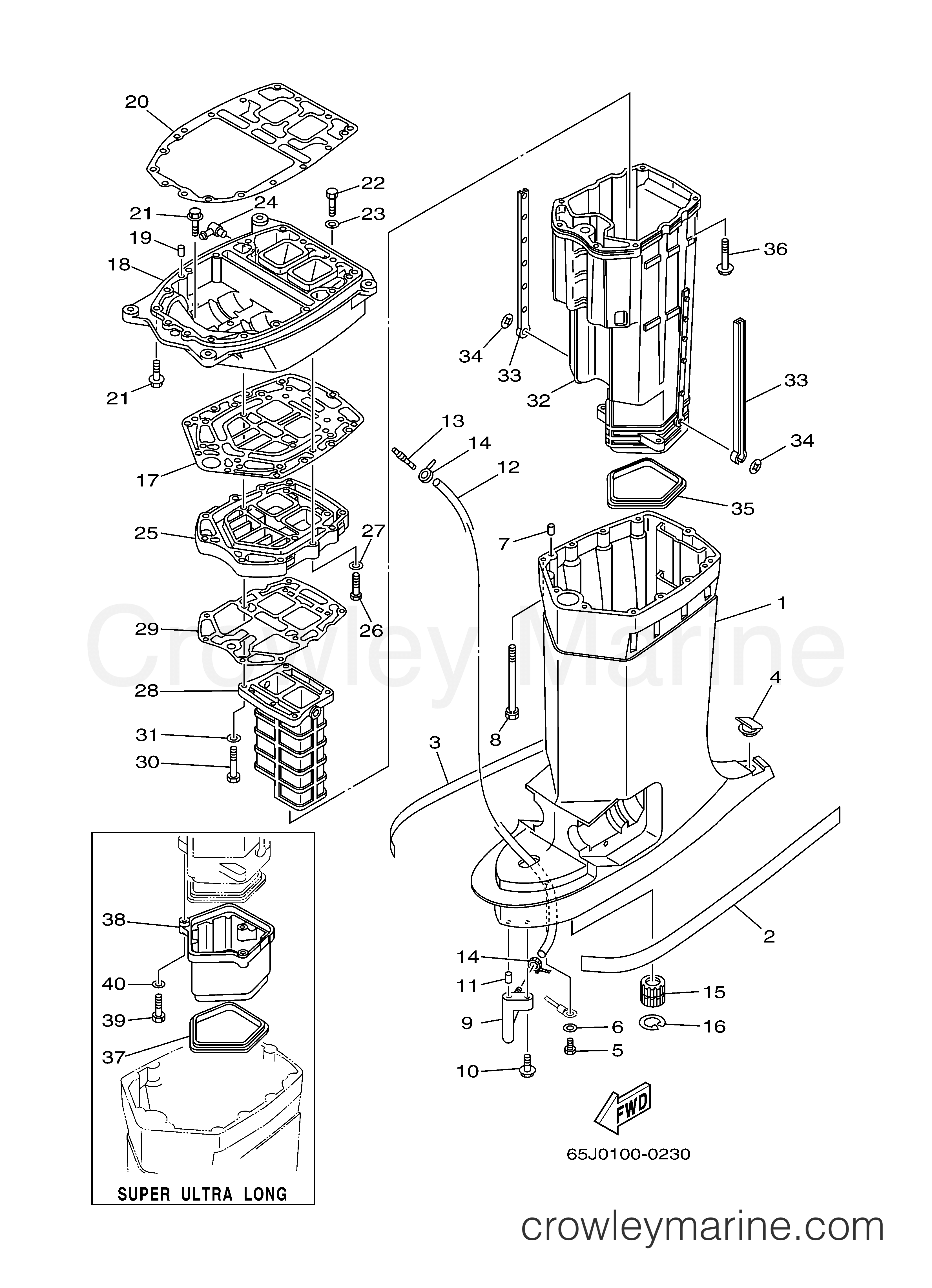 Yamaha Motors SX250TXRZ - UPPER CASING