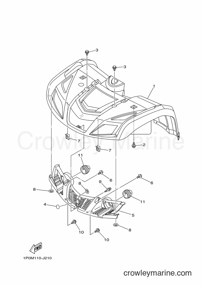 2011 ATV YFM250 - YFM250 (1P0T) [010] - FRONT FENDER