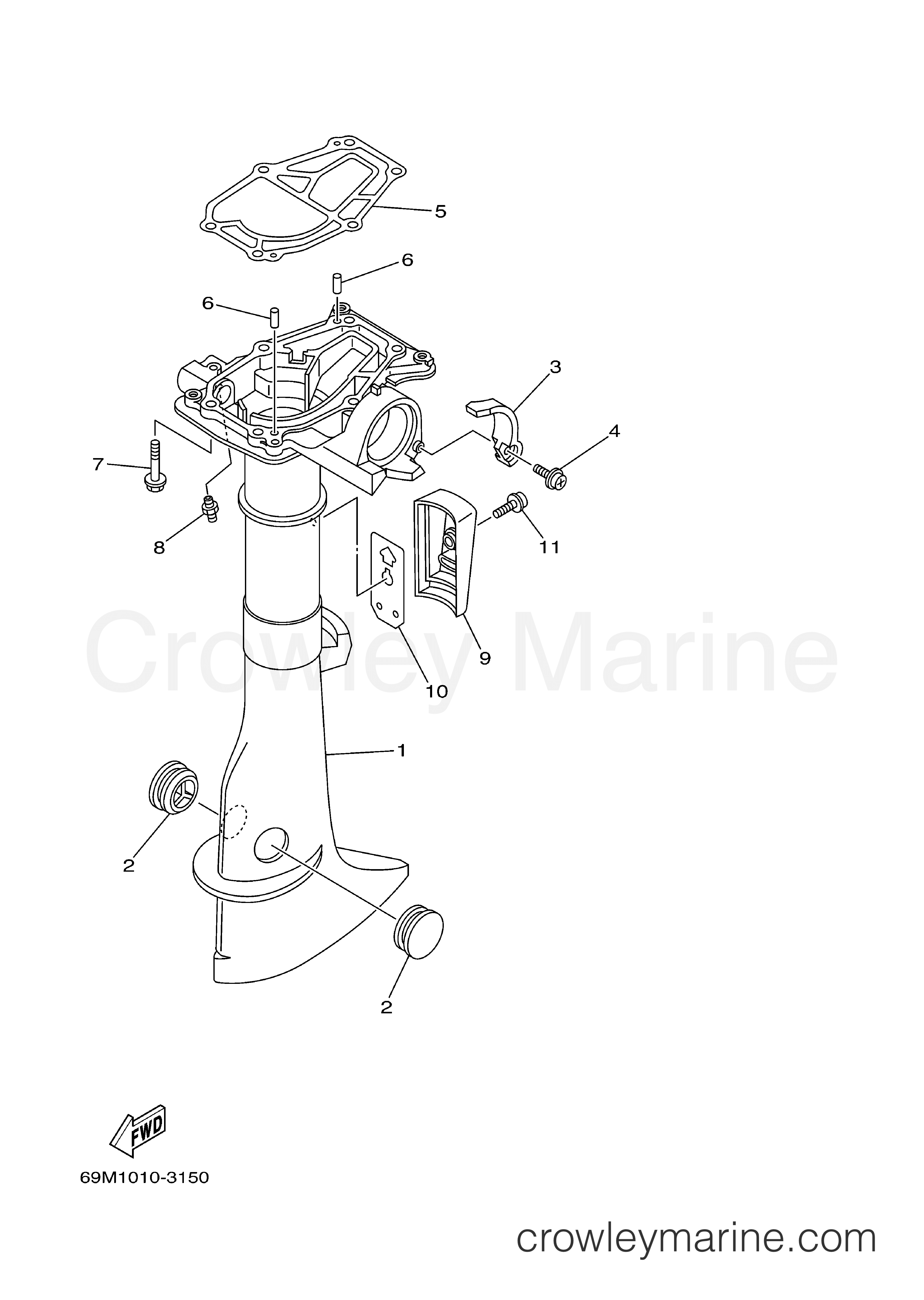 Yamaha Motors F2.5MSHB - UPPER CASING