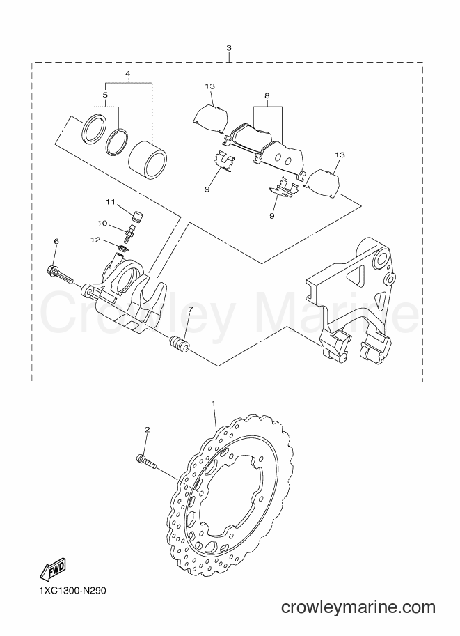2016 Cruiser XVS950CR - XVS950CR (B33M) [010] - REAR BRAKE CALIPER