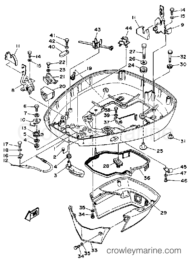 Yamaha Motors 200ETLD-JD - BOTTOM COWLING