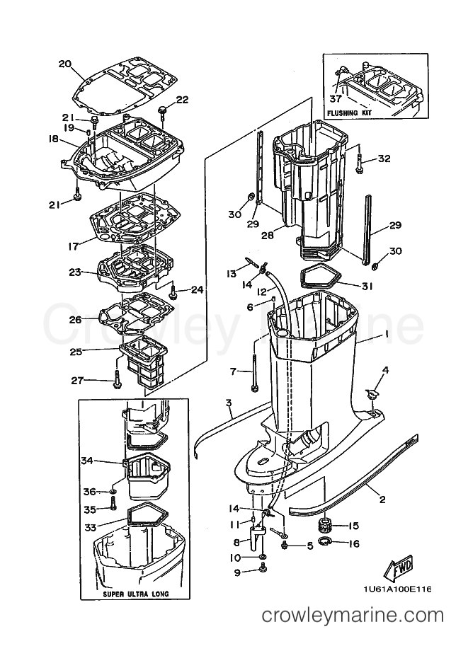Yamaha Motors 250A (61A) [030] - UPPER CASING