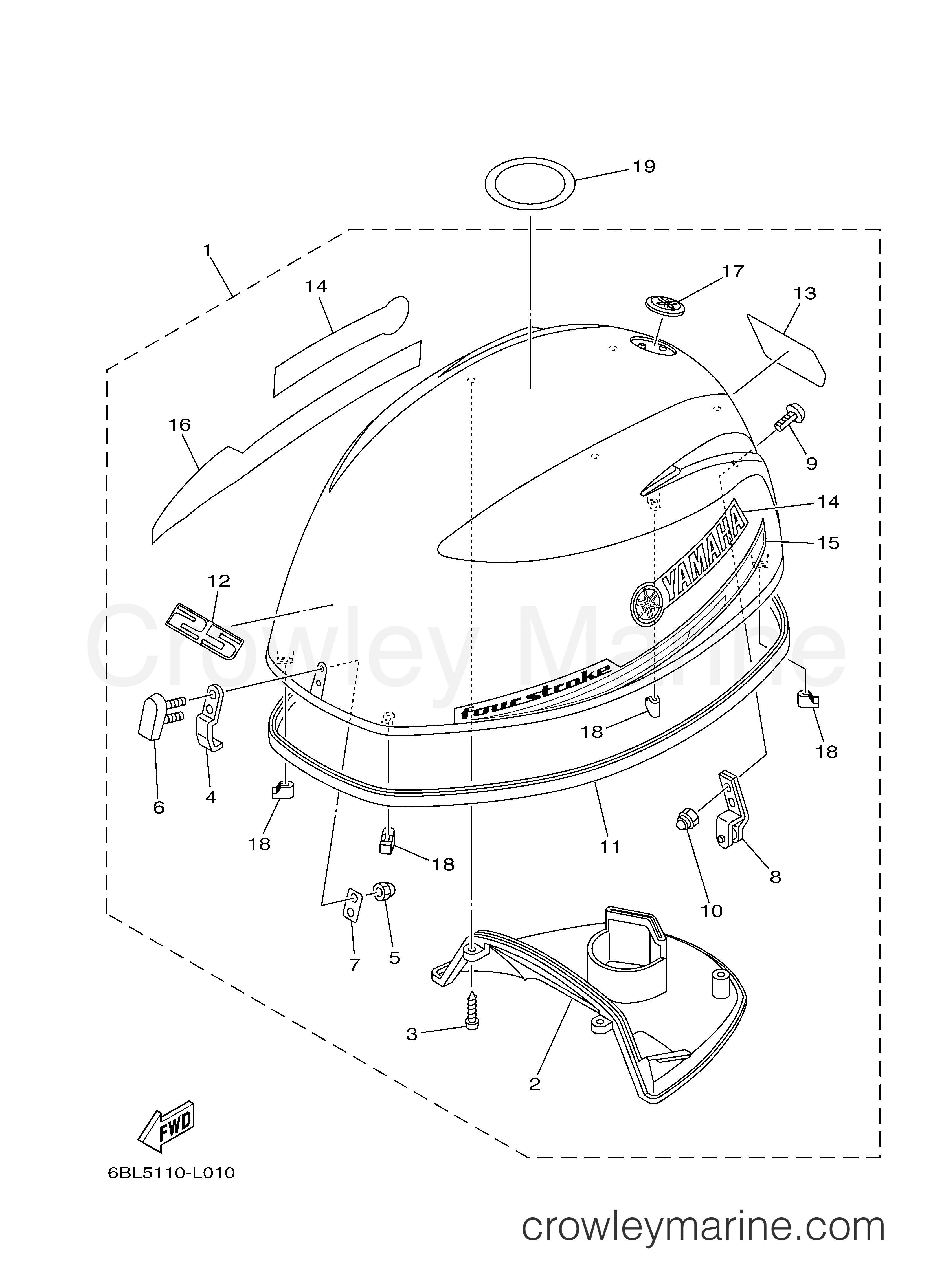 Yamaha Motors T25LA - TOP COWLING