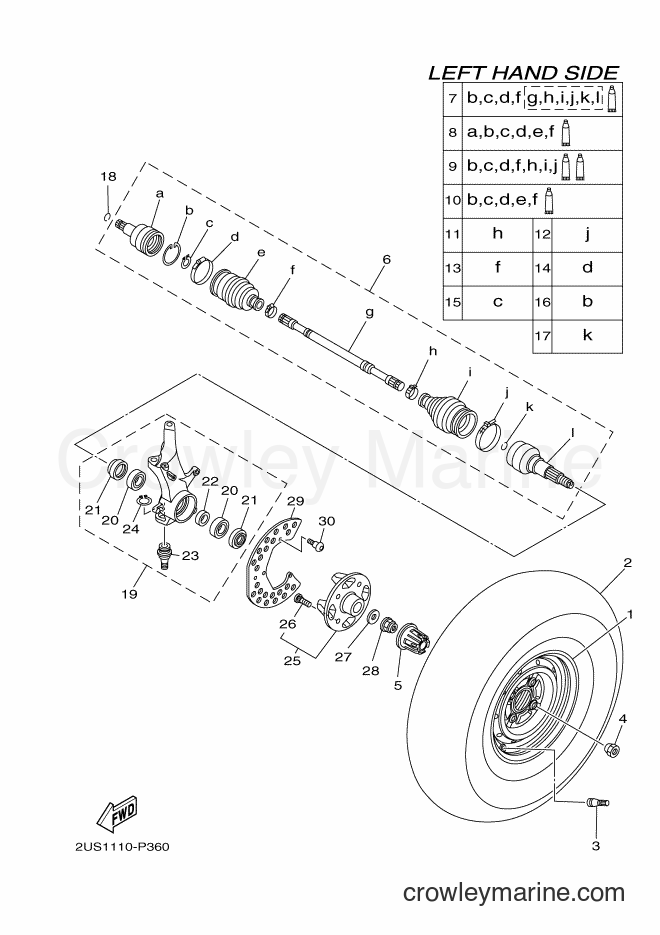 Yamaha Motors YXC700E (2US2) [010] - FRONT WHEEL