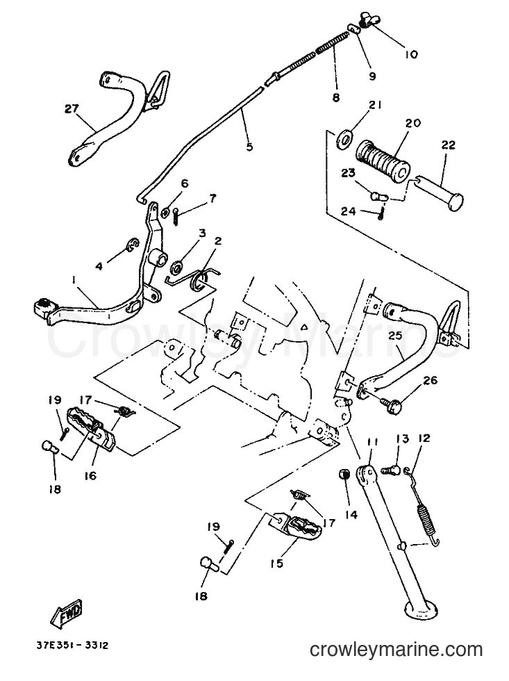 1987 Scooter DT80LC - DT80LC (2UW) [999] - CABALLETES-ESTRIBERAS