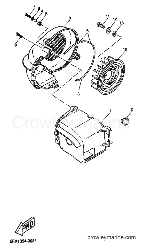 2001 Scooter YH50 - YH50 (5JB6) [040] - AIR SHROUD & FAN