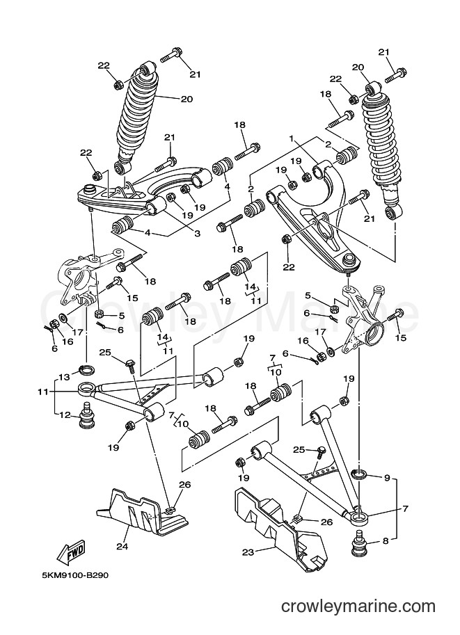 2007 ATV YFM660FWA - YFM660FWA (2C6P) [010] - FRONT SUSPENSION & WHEEL