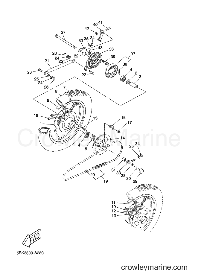 2002 Scooter DT50R - DT50R (5BK3) [020] - REAR WHEEL