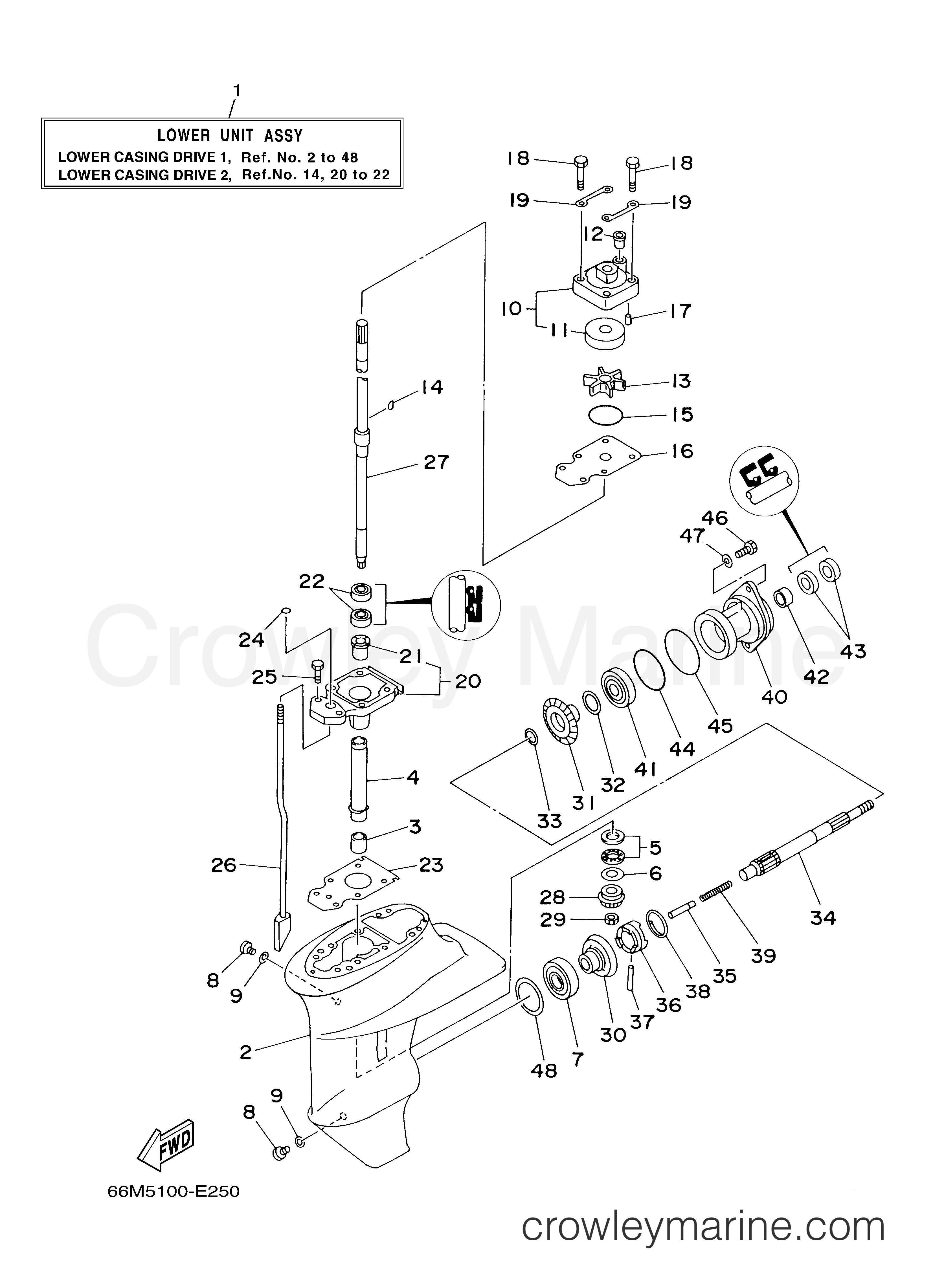 Yamaha Motors F15ELHK - LOWER CASING DRIVE 1