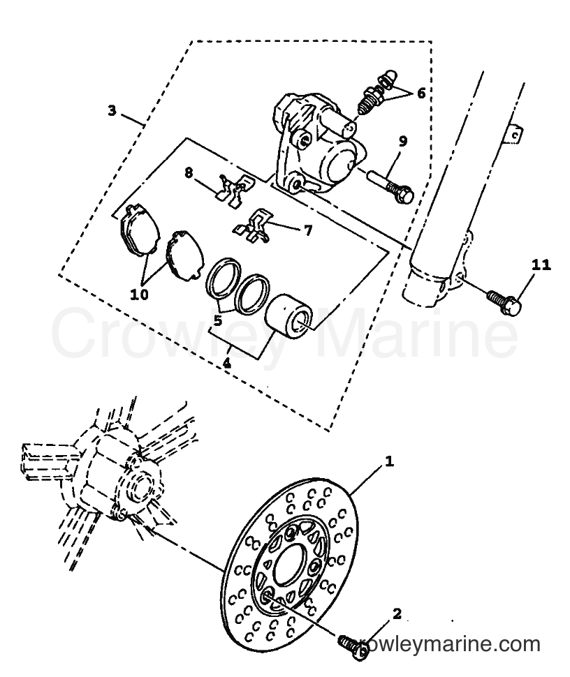 1999 Scooter YW100 - YW100 (4VPG) [010] - FRONT BRAKE CALIPER