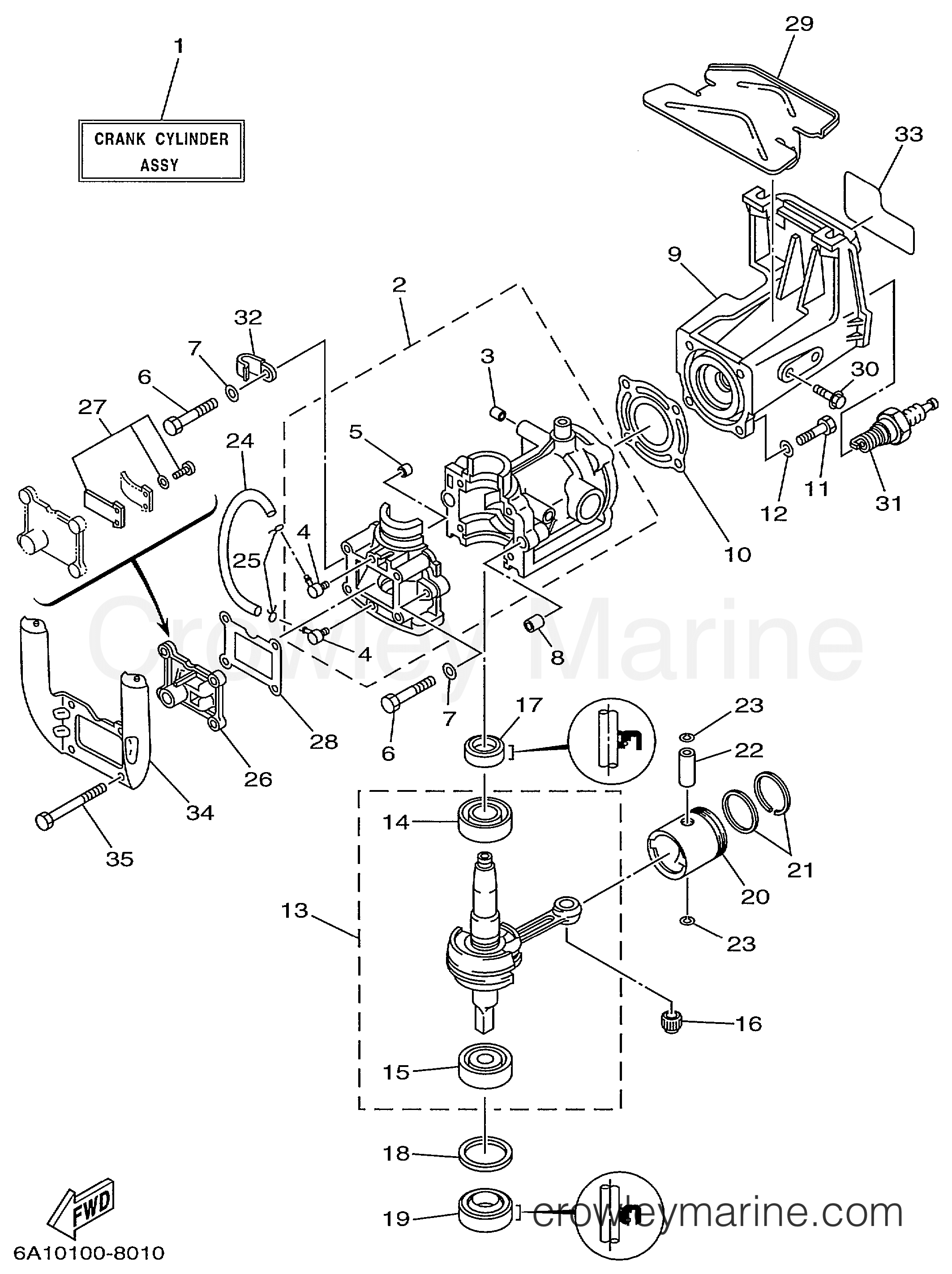 Yamaha Motors 2MSHKZ - CYLINDER CRANKCASE