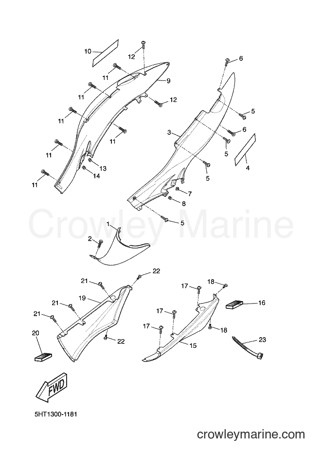 2001 Scooter XQ125 - XQ125 (5HT2) [040] - SIDE COVER