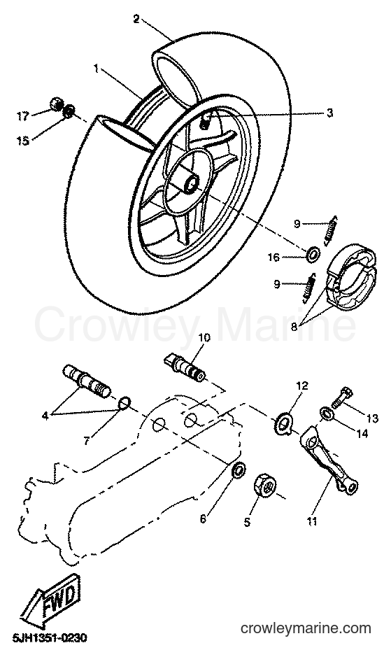 2001 Scooter EW50 - EW50 (5JH3) [030] - REAR WHEEL