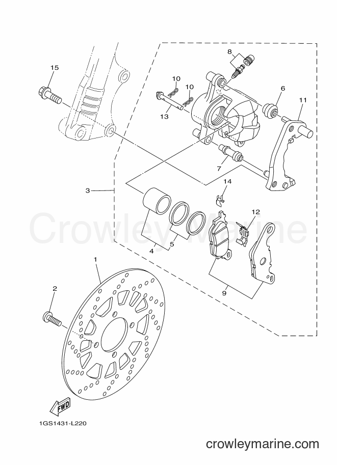 2013 Scooter AF115FX - AF115FX (1GS2) [010] - FRONT BRAKE CALIPER