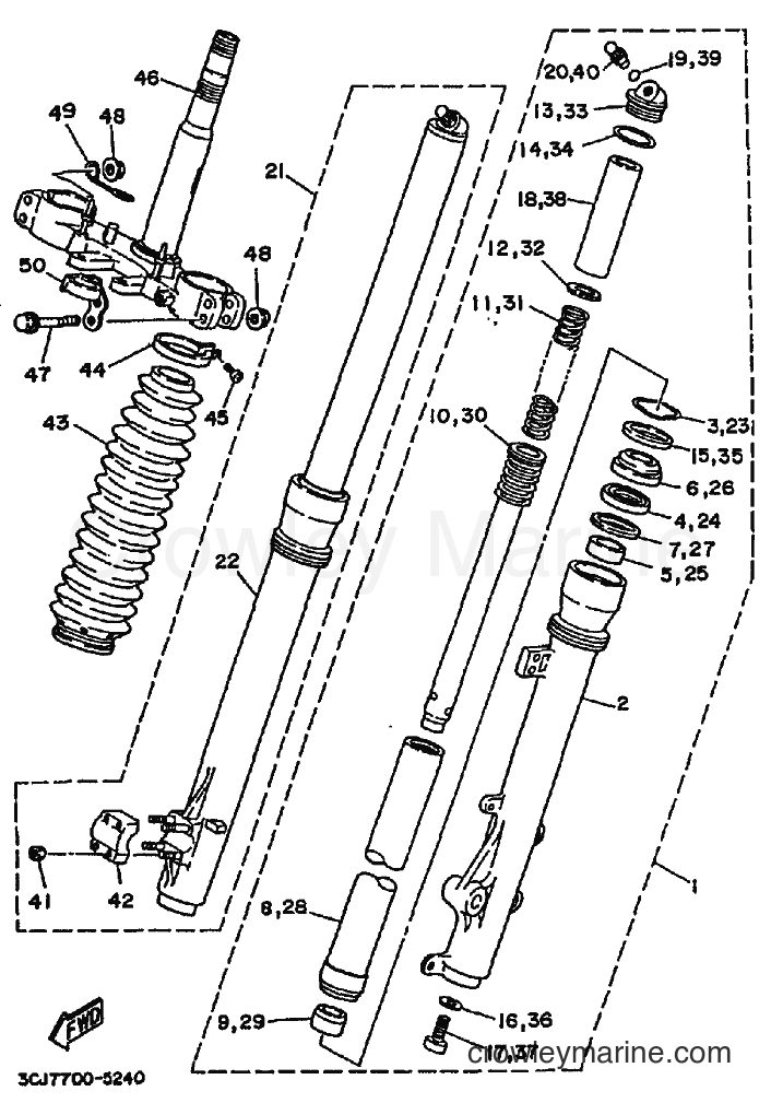 1995 Dirt Bike DT200R - DT200R (3CJ7) [010] - FRONT FORK