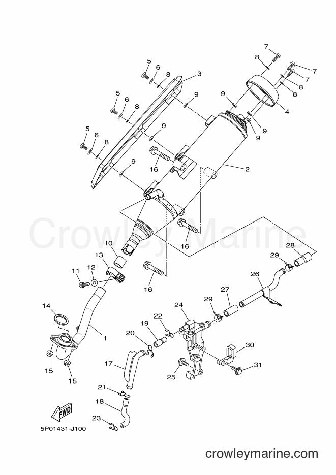 2011 Scooter AT135C - AT135C (5P08) [010] - EXHAUST