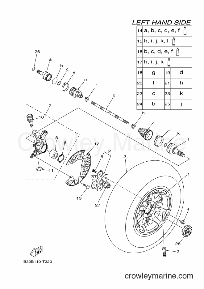 2018 ATV YFM700FWBD - YFM700FWBD (B32D) [010] - FRONT WHEEL