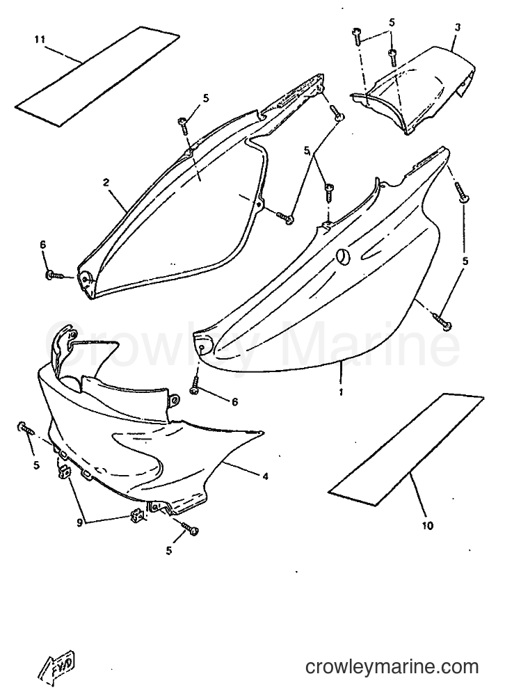 1998 Scooter CW50RSX - CW50RSX (5BG2) [999] - SIDE COVER