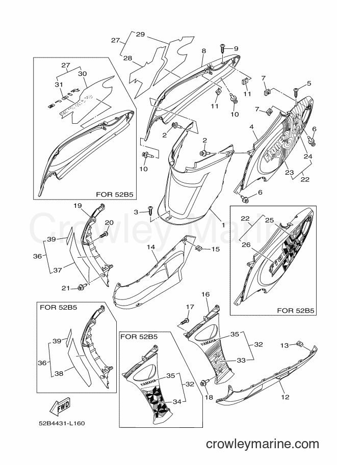 Yamaha Motors XC115S (52B5) [010] - SIDE COVER