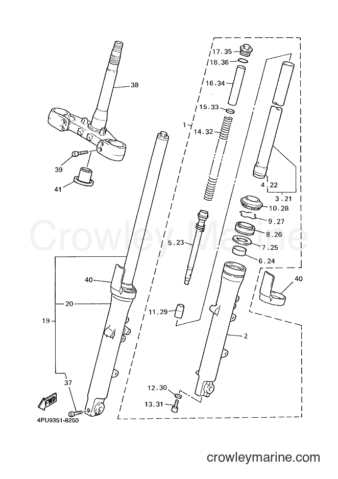 1998 Street Bike XJR1200 - XJR1200 (4PU9) [070] - FRONT FORK
