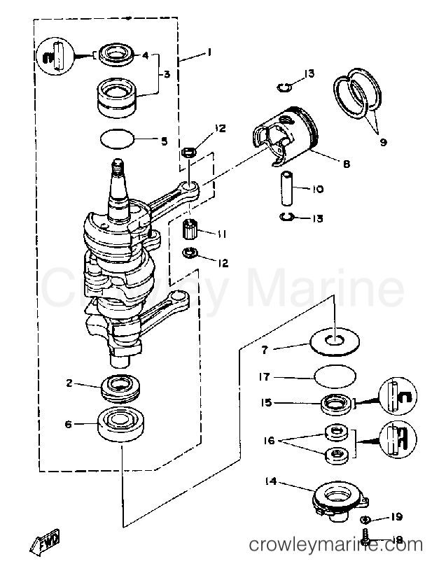 Yamaha Motors 30LD - CRANK PISTON