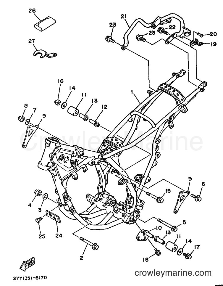 1988 Dirt Bike DT200R - DT200R (2YY1) [999] - FRAME