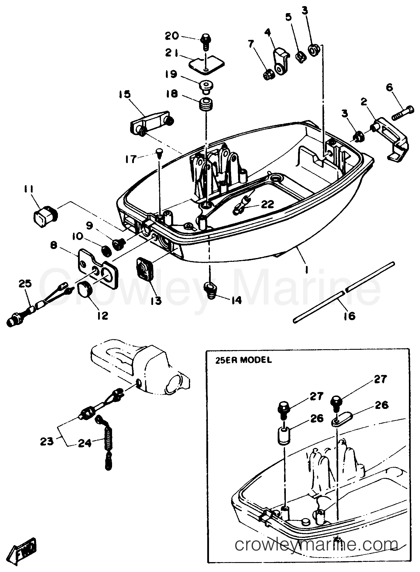 Yamaha Motors 25ESHR - BOTTOM COWLING