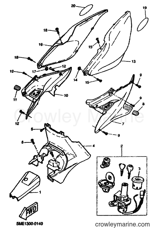 2001 Scooter YQ100 - YQ100 (5ME4) [080] - SIDE COVER