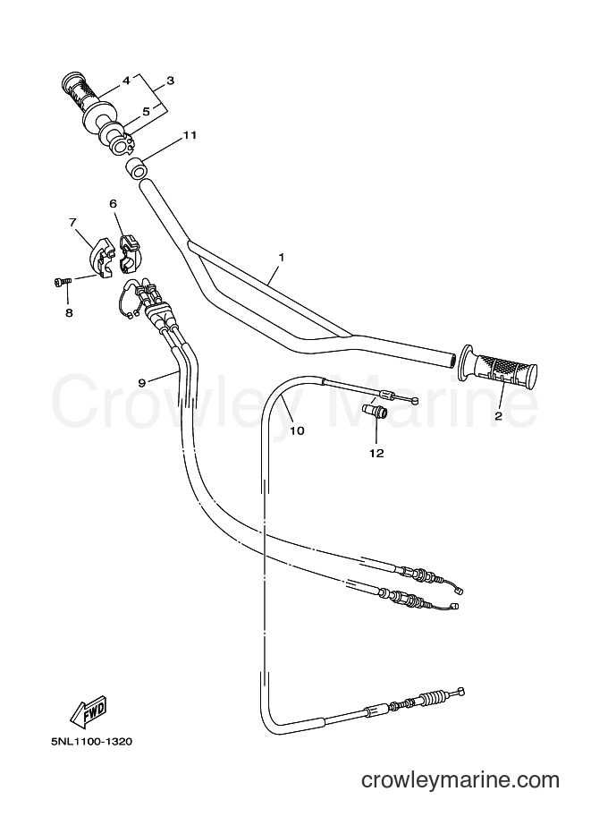 2001 Dirt Bike WR250F - WR250F (5PH2) [080] - STEERING HANDLE & CABLE