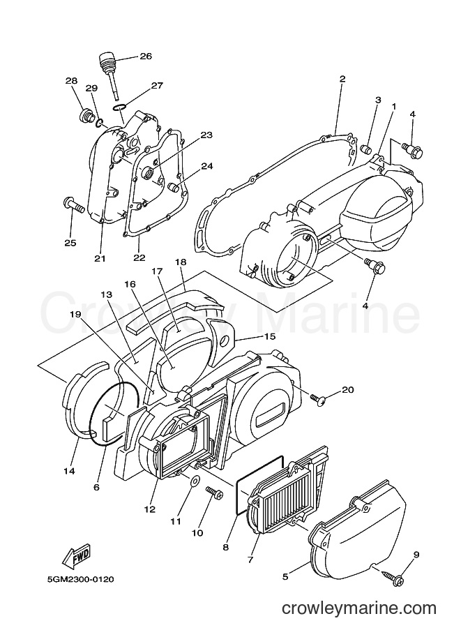 2000 Scooter YP250 - YP250 (5GM3) [020] - CRANKCASE COVER 1